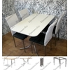 Обеденная группа. Стол прямоугольный со скосом "Белый" + 4 стула "Модель 95". Выбор размера и цвета. 
